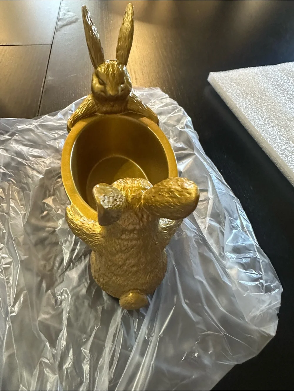 Gold Rabbit Decorative Bowl for Home Dining